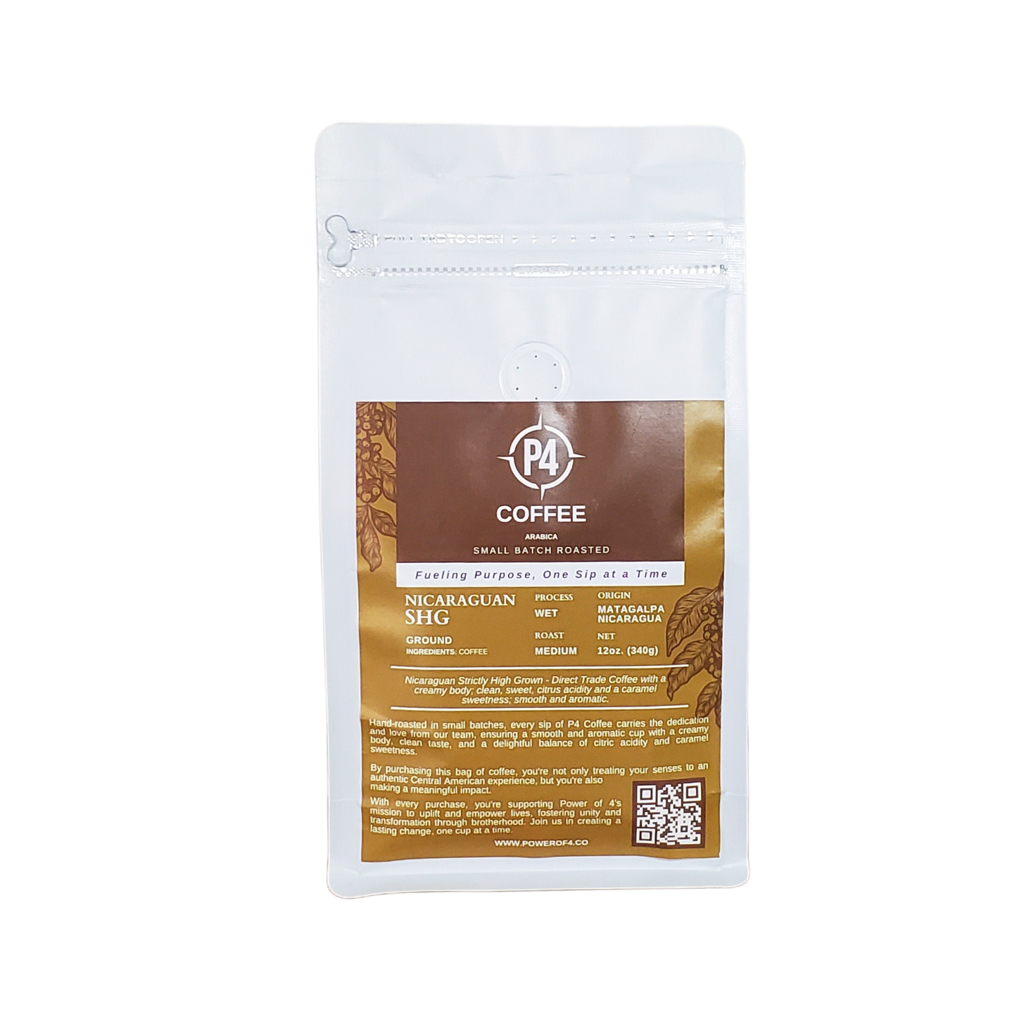 P4 Coffee - Nicaraguan SHG Medium Roast 12oz Bag